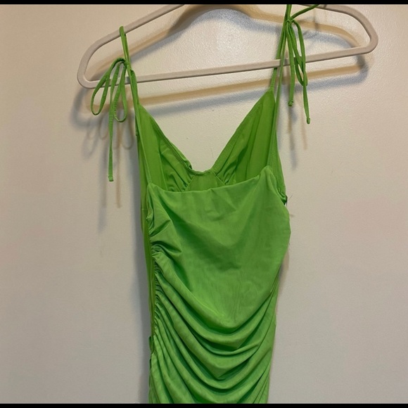 Aritzia Wilfred Green Ruched Dress - Picture 4 of 4